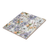 Botanische pastel kleuren wilde bloem zomer bloeme tegeltje (Zijkant)