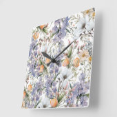 Botanische pastel kleuren wilde bloem zomer bloeme vierkante klok (Hoek)