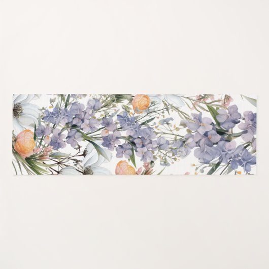 Botanische pastel kleuren wilde bloem zomer bloeme yogamat (Voorkant (horizontaal))
