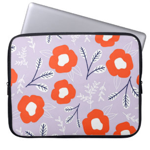 Botanische pastel roze: bloemenpatroon laptop sleeve