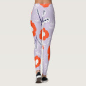 Botanische pastel roze: bloemenpatroon leggings (Achterkant)