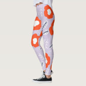 Botanische pastel roze: bloemenpatroon leggings (Links)
