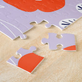 Botanische pastel roze: bloemenpatroon legpuzzel (Zijkant)