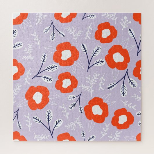 Botanische pastel roze: bloemenpatroon legpuzzel (Verticaal)