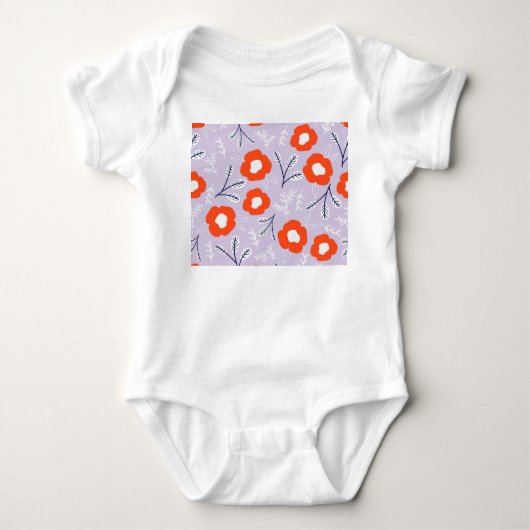 Botanische pastel roze: bloemenpatroon romper (Voorkant)