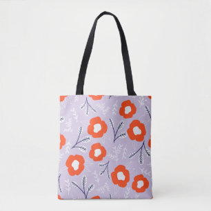 Botanische pastel roze: bloemenpatroon tote bag