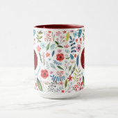 Botanische patronen Kute Colorful Leafs & Flowers  Mok (Midden)