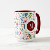 Botanische patronen Kute Colorful Leafs & Flowers  Mok (Voorkant rechts)