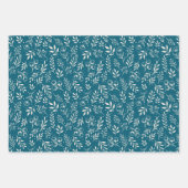 Botanische Patroon Deep Blue - Wrapping Paper Set (Voorkant 2)