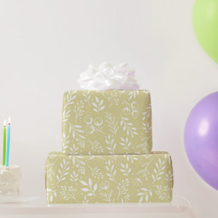 Botanische Patroon Gedempt Geel Wrapping Paper Rol Cadeaupapier