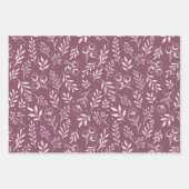 Botanische Patroon Gedempte Plum - Wrapping Paper  (Voorkant)