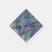 Botanische Patroon in Paarse papieren servetten (Hoek)
