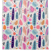 Botanische Patroon Pastel BOHO Chic Douchegordijn (Voorkant)