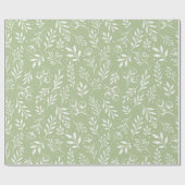 Botanische Patroon Sage Groene Wrapping Paper Roll Cadeaupapier (Vlak)