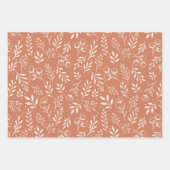 Botanische Patroon Terracotta - Inpakpapier Set (Voorkant)