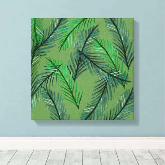 Botanische Patroon Verpakt Canvas (Insitu (Houten vloer))
