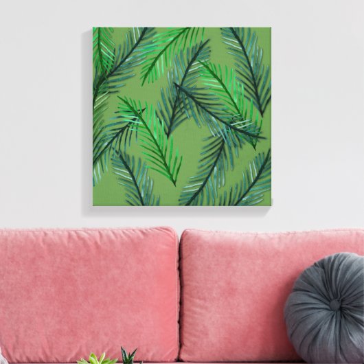 Botanische Patroon Verpakt Canvas (Insitu (Woonkamer))
