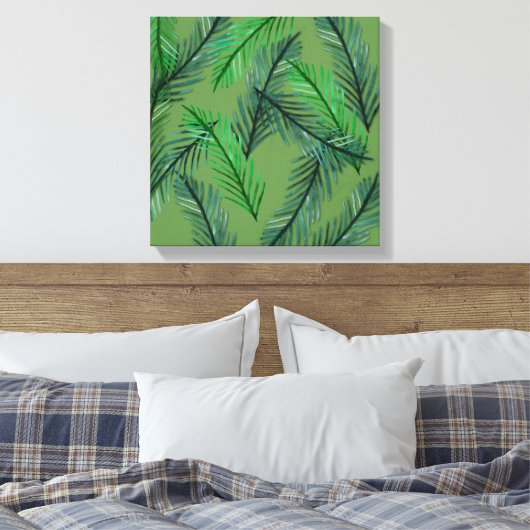 Botanische Patroon Verpakt Canvas (Insitu (Slaapkamer))