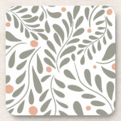 Botanische Patroon Wijze groene bladeren Bier Onderzetter (Voorkant)