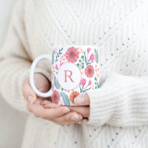 Botanische patroonkleurige Mok van lente-Floral