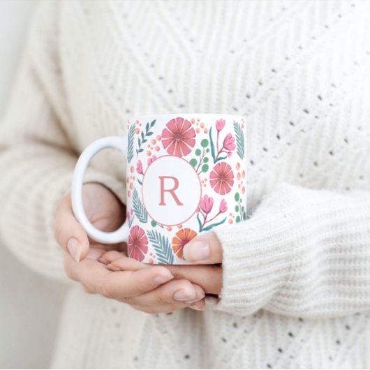 Botanische patroonkleurige Mok van lente-Floral