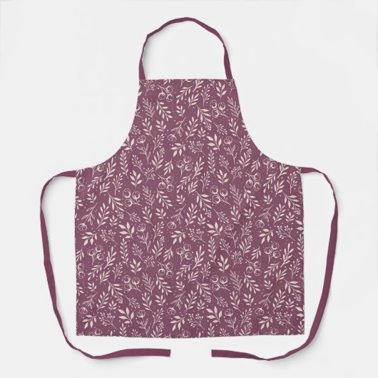 Botanische Pattern Muted Plum - Schort (Voorkant)