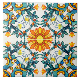 Botanische patterus Middellandse Zee Tegeltje