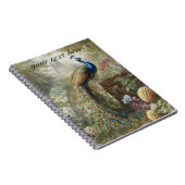 Botanische: pauw aanpasbaar notitieboek (Rechterzijde)