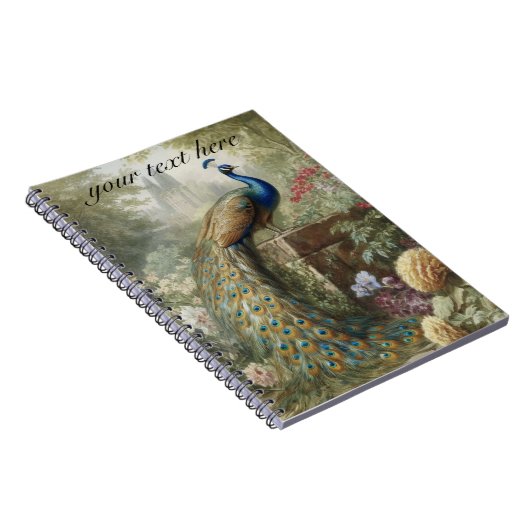 Botanische: pauw aanpasbaar notitieboek (Rechterzijde)