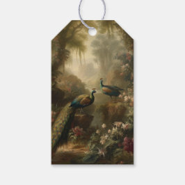 Botanische: pauwen Engelse tuin aanpasbaar Cadeaulabel