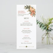 Botanische Pensioen Diner Feest Open Bar Menu (Staand voorkant)