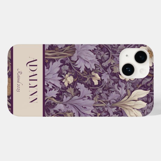  Botanische Pensioengeschenken voor Moeder Violet Case-Mate iPhone Case (Achterkant (horizontaal))