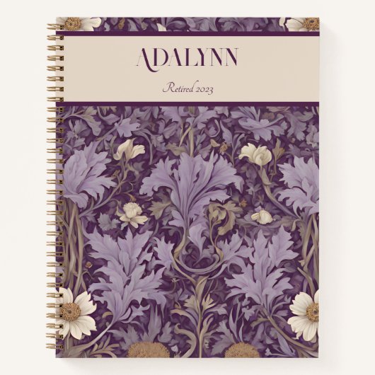  Botanische Pensioengeschenken voor Moeder Violet Notitieboek (Voorkant)