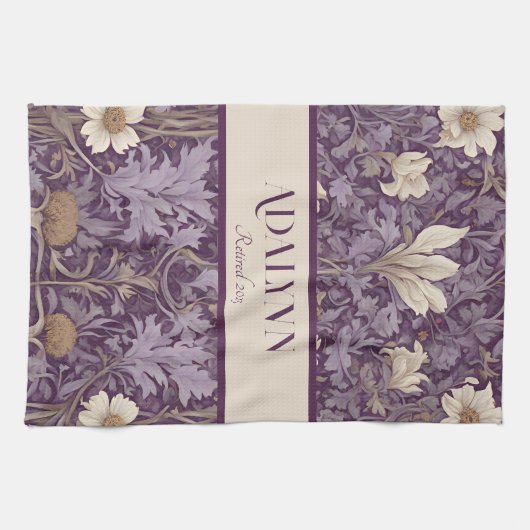 Botanische Pensioengeschenken voor Moeder Violet Theedoek (Horizontaal)