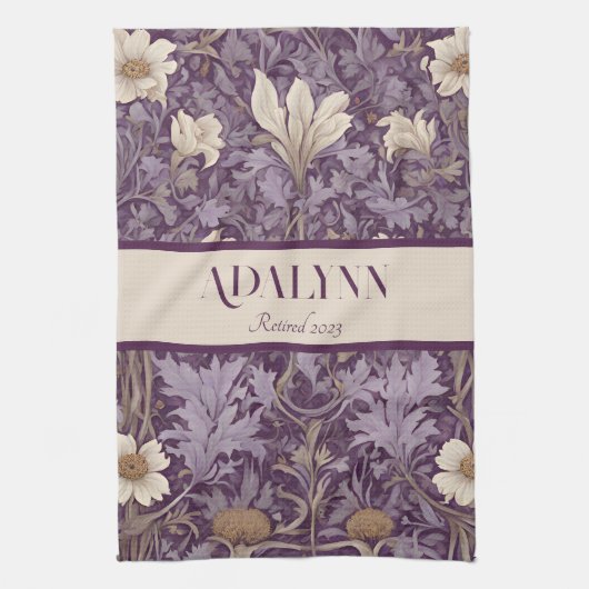 Botanische Pensioengeschenken voor Moeder Violet Theedoek (Verticaal)