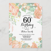 Botanische perforatie 60e verjaardag uitnodiging (Voorkant / Achterkant)