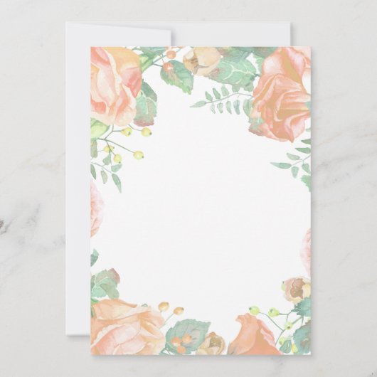 Botanische perforatie Floral 40e verjaardag uitnod Kaart (Achterkant)