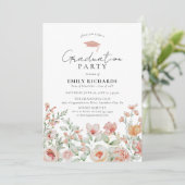 Botanische perforatie Floral Gradual Party Invitat Kaart (Staand voorkant)