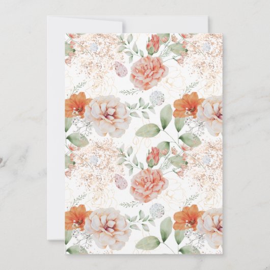 Botanische perforatie Floral Gradual Party Invitat Kaart (Achterkant)