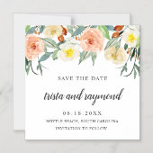 Botanische perforatie Waterverf Opslaan datum Magnetische Uitnodiging (Voorkant)