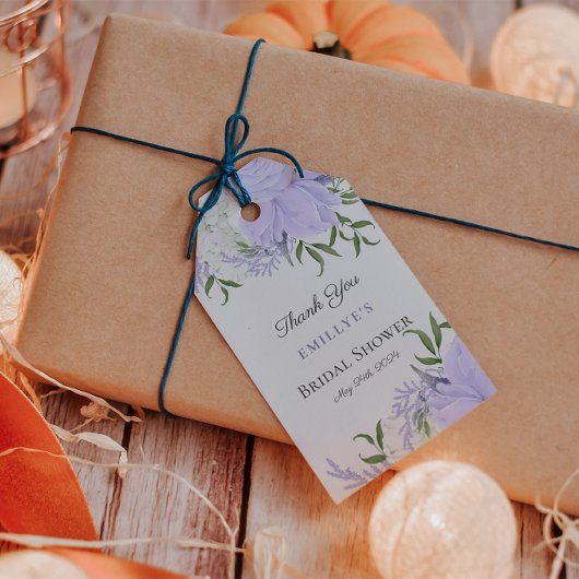 Botanische Periwinkle Vrijgezellenfeest Favor Cadeaulabel