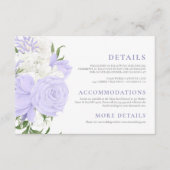 Botanische Periwinkle Waterverf Bruiloft Informatiekaartje (Voorkant)