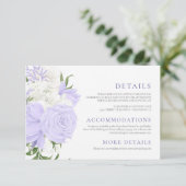 Botanische Periwinkle Waterverf Bruiloft Informatiekaartje (Staand voorkant)