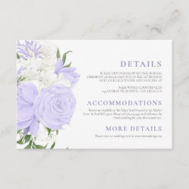 Botanische Periwinkle Waterverf Bruiloft Informatiekaartje