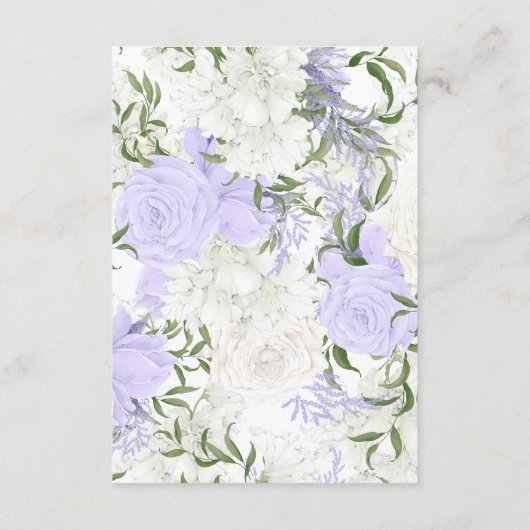 Botanische Periwinkle Waterverf Bruiloft Informatiekaartje (Achterkant)