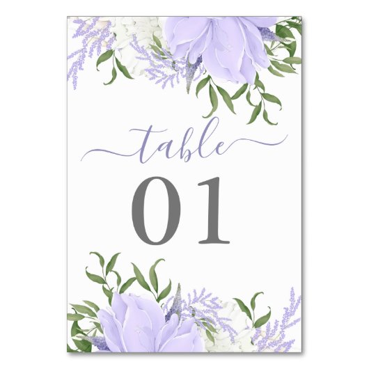 Botanische Periwinkle Waterverf Bruiloft Kaart (Voorkant)