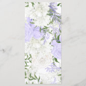 Botanische Periwinkle Waterverf Bruiloft Menu (Achterkant)