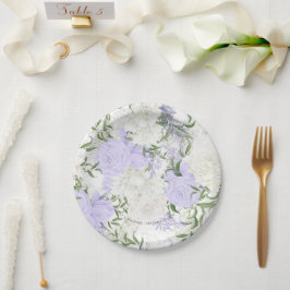 Botanische Periwinkle Waterverf Bruiloft Papieren Bordje