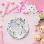 Botanische Periwinkle Waterverf Bruiloft Papieren Bordje (Feest)