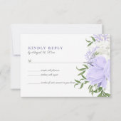 Botanische Periwinkle Waterverf Bruiloft RSVP Kaar (Voorkant)